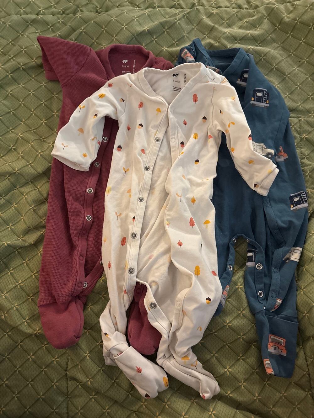 MONICA & ANDY LOT 3-6 month snap pajamas